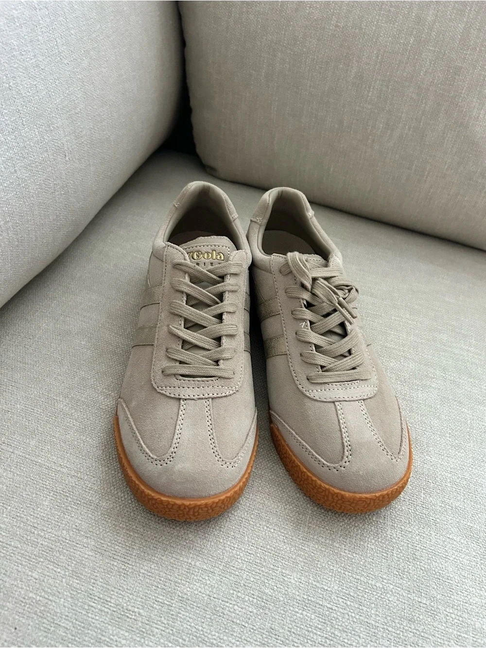 New Gola Harrier Mirror Sneakers Bone Gold